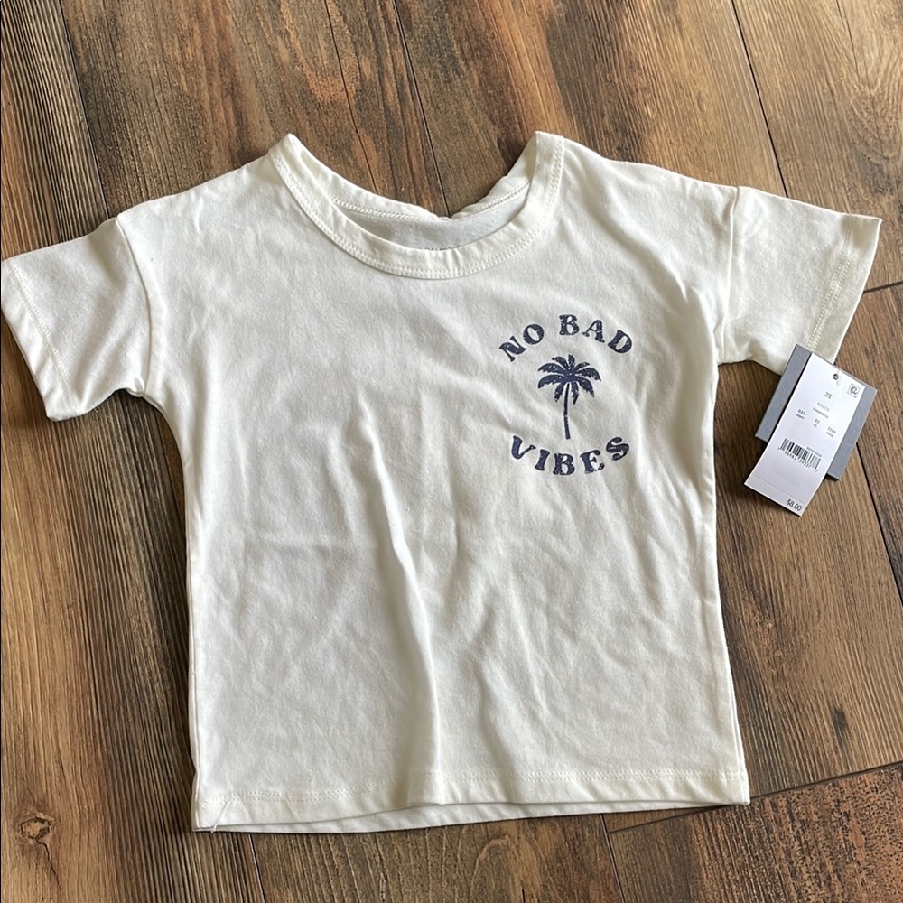 Boys No Bad Vibes Tshirt, size 3t